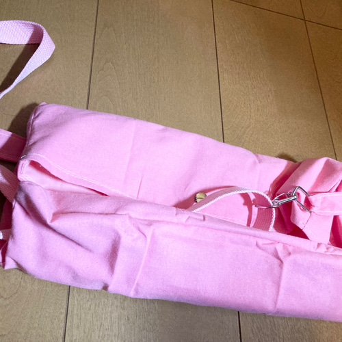 桜色のピンクのインド綿の斜めがけショルダーバッグ ショルダー