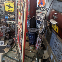 アメリカンヴィンテージな家  壁掛け鏡 スタンドミラー アクセサリースタンド　 #ガレージライフ #ウォールデコ　 9枚目の画像