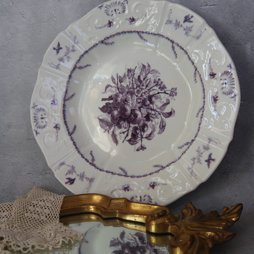 1890年代製 フランス クレールフォンテーヌ窯のポンパドゥールの  