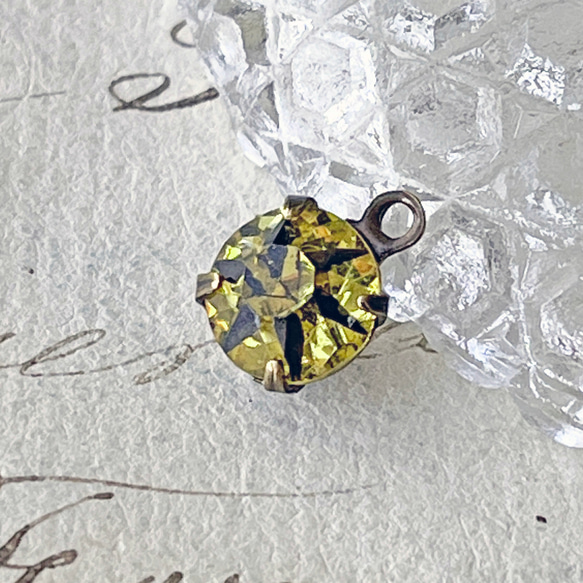 Glass Pendant Round 約10mm×8mm [PDT-895]＊1個＊Vintage＊ 1枚目の画像