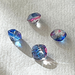 Glass Stones Cushion square 約5.6-5.9mm [GLS-304]＊2個＊Vintage＊ 3枚目の画像