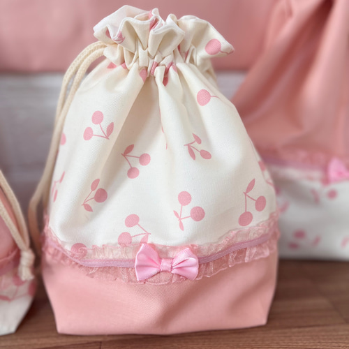 入園入学グッズ5点セットさくらんぼ✖️ピンク