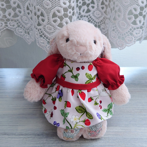 ラスト】◇いちごうさぎのパフスリーブ*ぬいぐるみ服ぬい服ジェリー