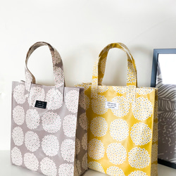 【北欧 ブーケ】ラミネート の トートバッグ/A4サイズ〖グレージュ〗サブバッグ 8枚目の画像