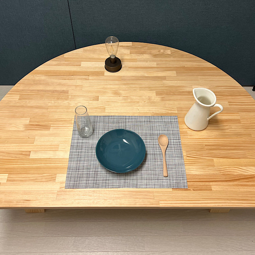 送料無料】 ローテーブル 半月形 かまぼこ 120×90cm パイン