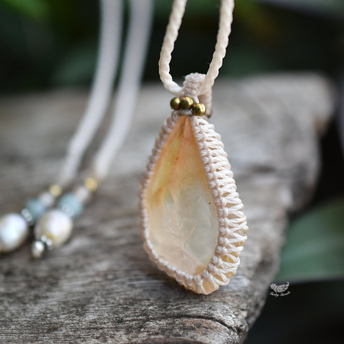 ☆シトリン原石 マクラメペンダント959 ネックレス・ペンダント Funky