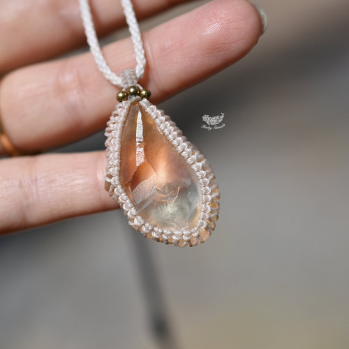 ☆シトリン原石 マクラメペンダント959 ネックレス・ペンダント Funky