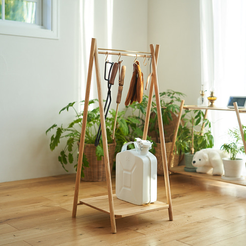 真鍮とホワイトアッシュのキャンプハンガーラック その他インテリア