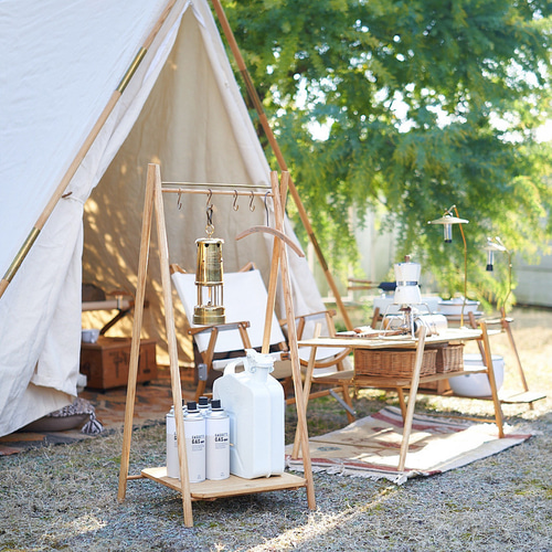 真鍮とホワイトアッシュのキャンプハンガーラック その他
