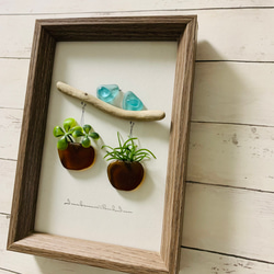 シーグラスアート 海の宝石 インテリア雑貨 北欧 ガラス細工  観葉植物 壁掛け 飾り 母の日 贈り物 プレゼント 7枚目の画像
