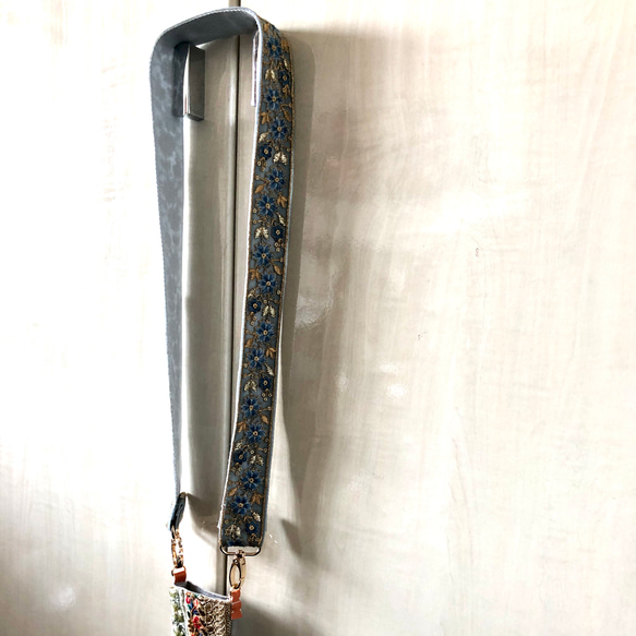 [約120cm] スマホストラップ　ショルダーストラップ　リボンストラップ　インド刺繍リボン　 6枚目の画像