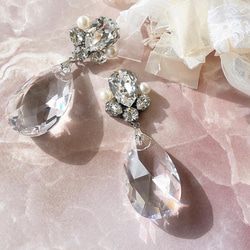 ウェディング 結婚式 ブライダル クリスタル アクセサリー パール Drop