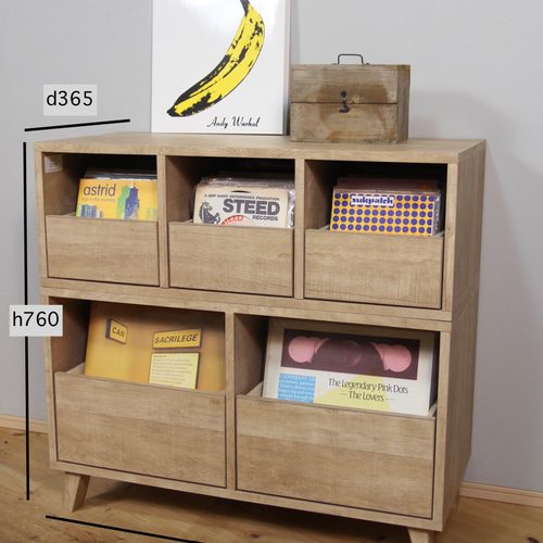 注文製作＿ディグれるレコードキャビネット＿7インチ1x3とLP1x2