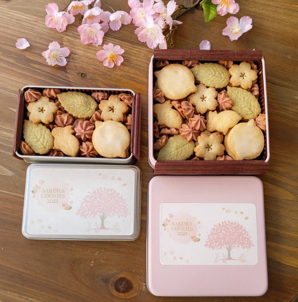 【完売御礼】桜クッキー缶～春の訪れ2023～  小 3枚目の画像