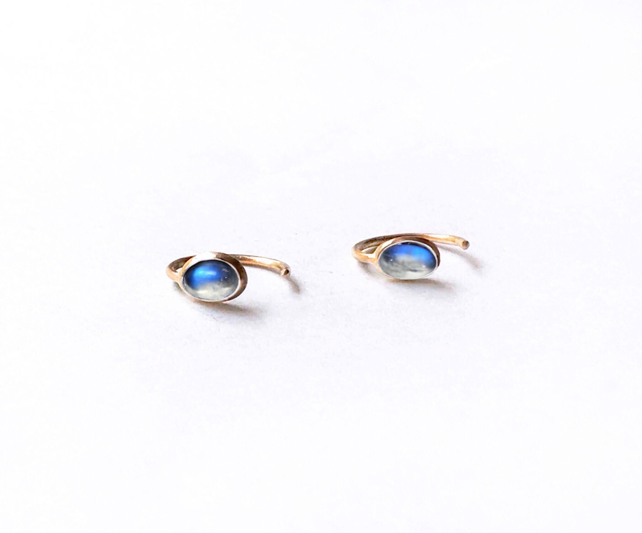 k18 Rainbow Moonstone Sprout ピアス/ 受注制作
