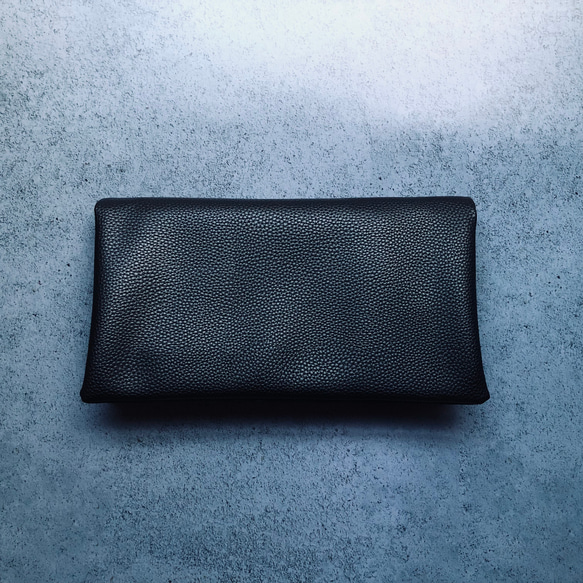 受注製作　Square Bag   Black×Black 2wayクラッチ　黒 モノトーン スタイリッシュ パーティ 6枚目の画像