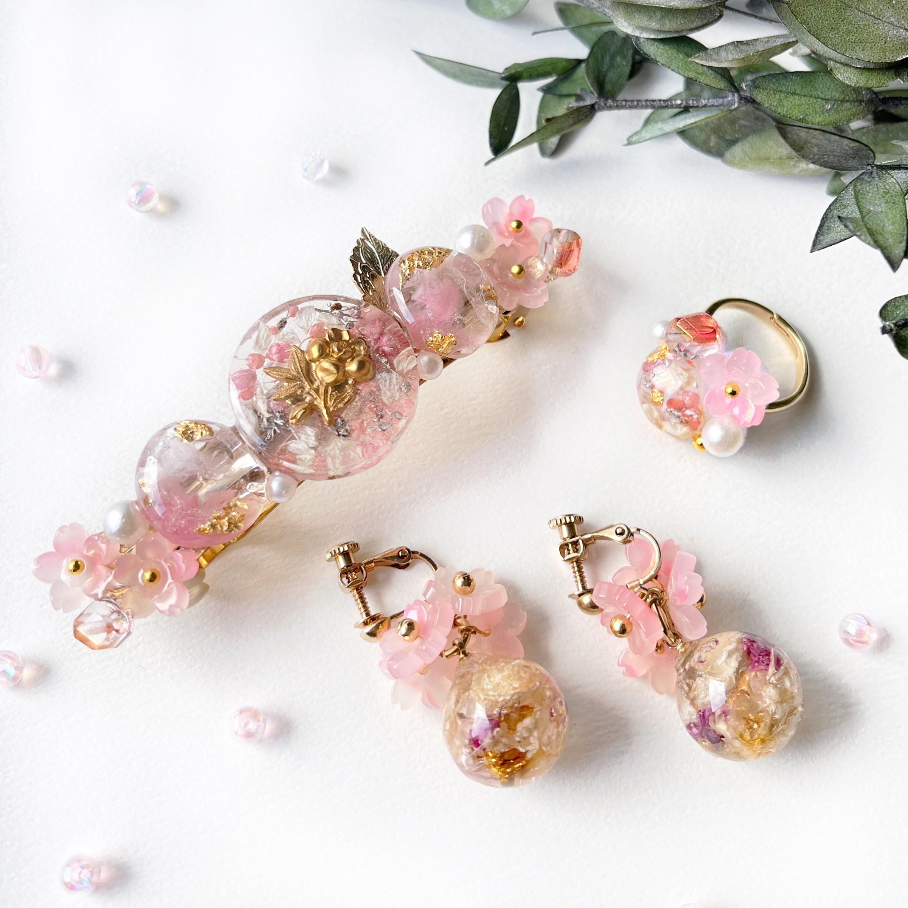 Creema限定 桜のレジンアクセサリーセット