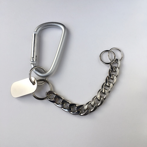 karabina . ブレスレット シルバー メタル ビッグ カラビナ ドッグタグ