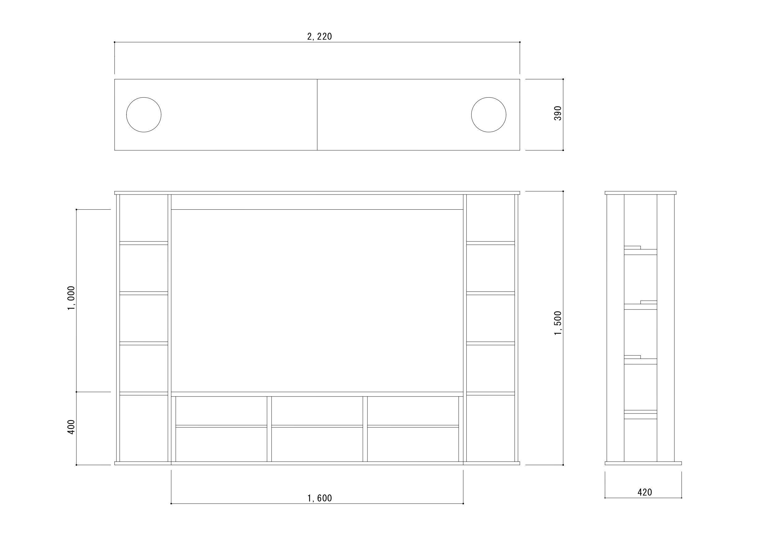 キャッタワー タイプＦ　65型対応テレビ台付き 37,538円