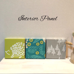 インテリアパネル〈ミニ〉北欧柄ハリネズミ＆ツリー☆インテリア雑貨