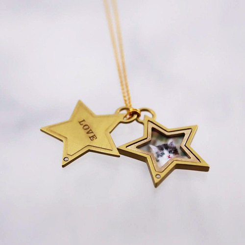 インターステラ ロケットペンダント ／真鍮 刻印＆写真加工可能 写真