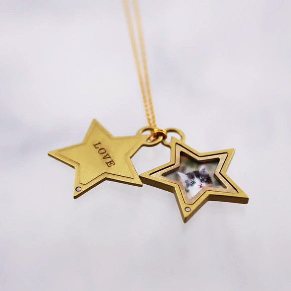 インターステラ ロケットペンダント ／真鍮 刻印＆写真加工可能 写真