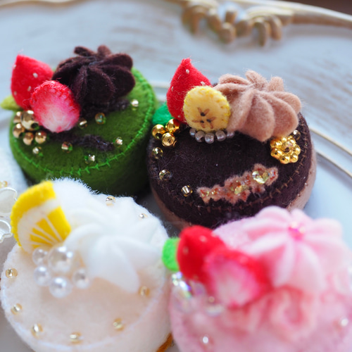 coccページ＊フェルトケーキ フェルトケーキ☆スクエアショートケーキ その他置物 トシ子ばぁ