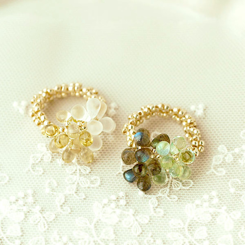 【AMYO】バゲット ビーズ リング セット ビーズアクセサリーキット ビーズ編みリング バイカラーシアー