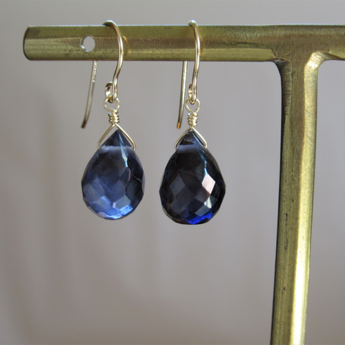 大粒アイオライト 強多色性 ドロップ *** (14Kgf・Silver925)フック