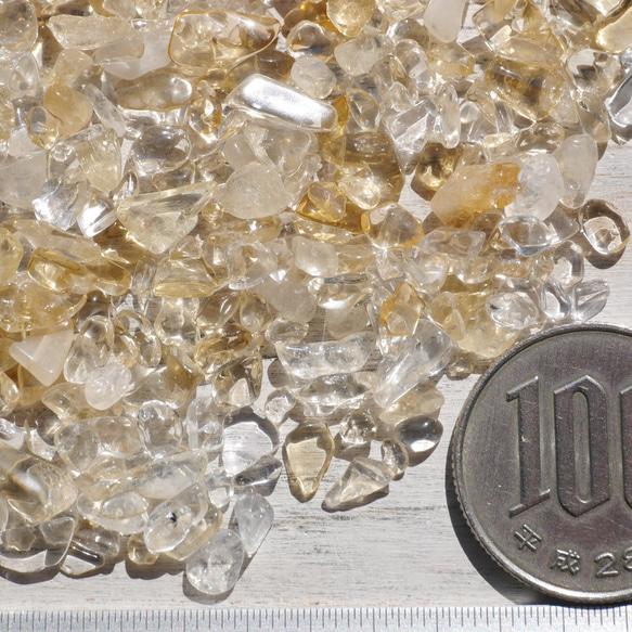 天然石シトリン(ブラジル産)約30g分詰合せ約2～9mm小粒さざれ石穴なし黄水晶11月誕生石[sa-230301-02] 17枚目の画像
