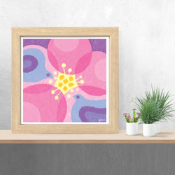【インテリアポスター】花から花へ  カラフルイラスト  アート  デザイン  花  小鳥 2枚目の画像
