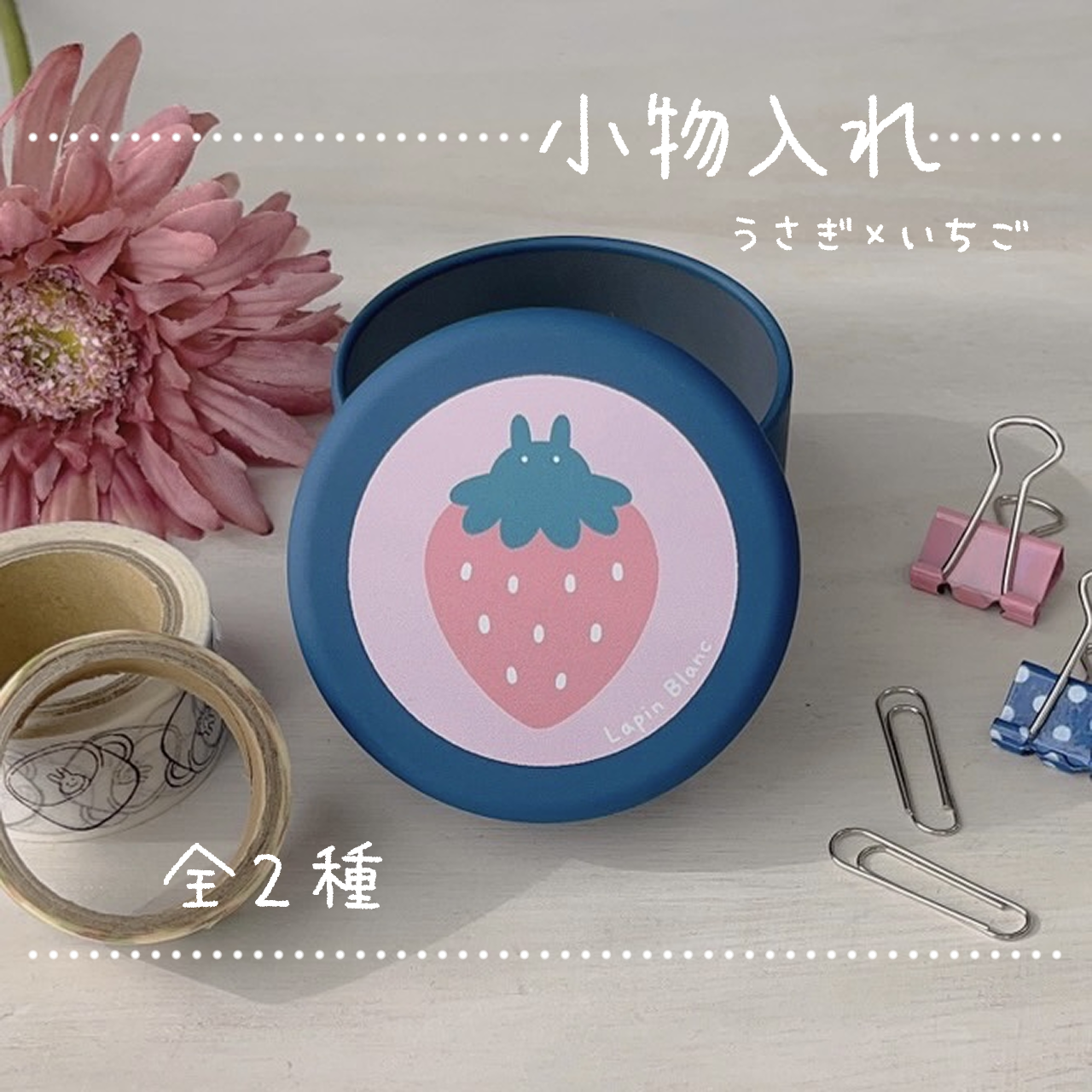 うさぎといちご┊ミニ缶ケース┊小物入れ その他ケース 𝕃𝔸ℙ𝕀ℕ