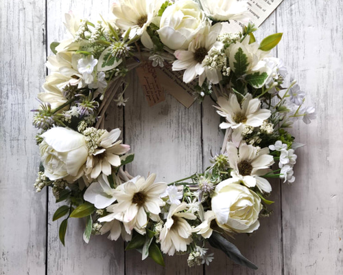 造花　花飾り　フラワー　ティアラ　レイ　新品未使用　フランメ　フリーレンヒンメル フラワーリース 春うらら7 可憐なお花たち4 母の日 玄関リース