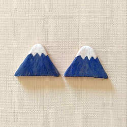 《送料無料》陶の箸置き【さんかく富士山(青)】 1枚目の画像