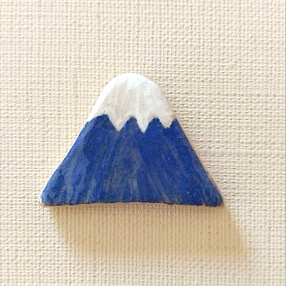 《送料無料》陶の箸置き【さんかく富士山(青)】 2枚目の画像
