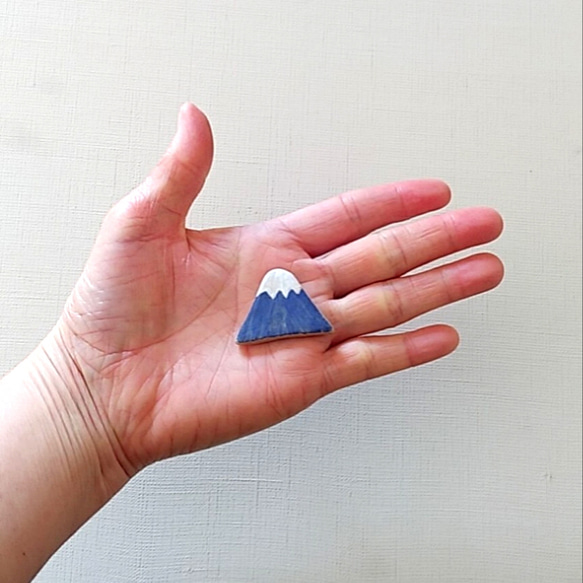 《送料無料》陶の箸置き【さんかく富士山(青)】 9枚目の画像