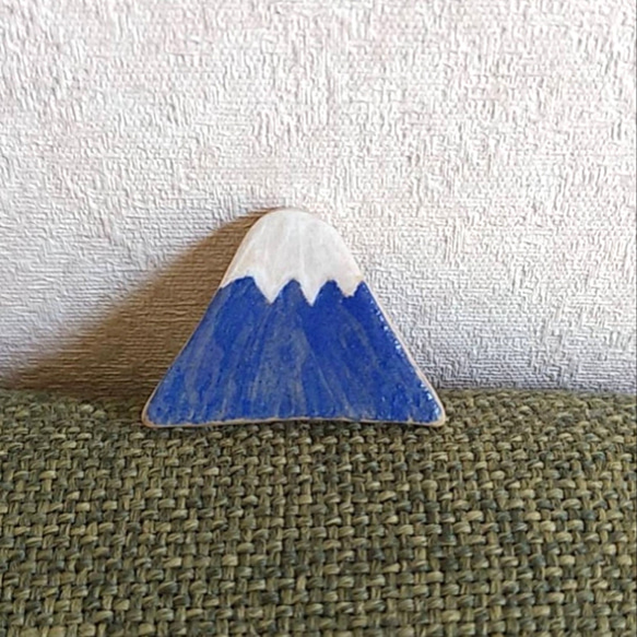 《送料無料》陶の箸置き【さんかく富士山(青)】 3枚目の画像