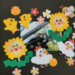 アルバム飾り　春物　オーダー受付中(^O^) 春爛漫アルバム飾りセット・入園、卒園アルバム、色紙、ぷち壁面にも
