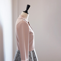 【也可當夾克】Milano羅紋領短上衣外套【粉米色】 第7張的照片