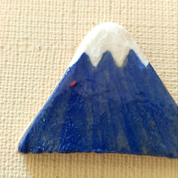 《少し訳あり品・送料無料》陶の箸置き【さんかく富士山(青)】 2枚目の画像