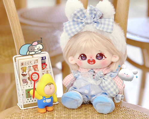【みっき】20cmぬいぐるみ服 ピンクと水色 おすわり ぬい服 ♡ ホワイト×みずいろ×ピンク ꒰ ‪5 ꒱‬ - メルカリ