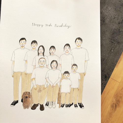 my family ! シンプル 似顔絵 イラスト Ligo Panjo 通販