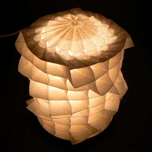 和紙の手作りランプシェード 美濃和紙使用 [螺] 1-2 新築/結婚の