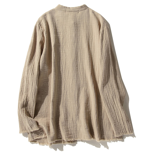 BEIGE 水色 長袖シャツ サイズ4 長袖シャツ とろみ素材 オーバーサイズ 開襟シャツ メンズシャツ