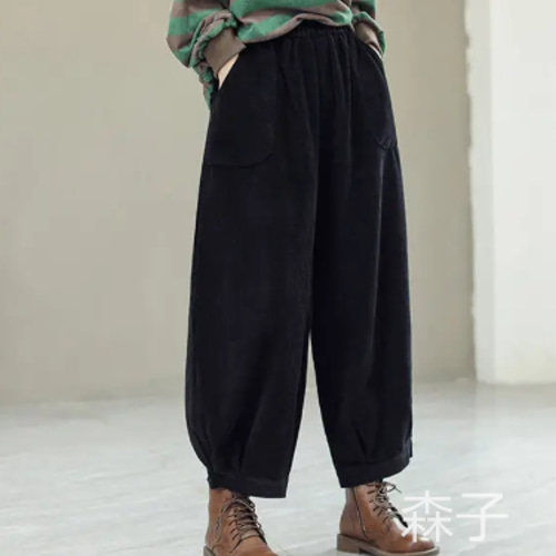 コーデュロイパンツガウチョパンツ秋冬ワイドパンツきれいめウェスト