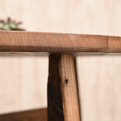 古材で作った丸テーブル　木材_天板：栗材（くり）／脚部：栗材（くり） 10枚目の画像