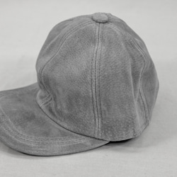 スエード レザーキャップ グレー Suede Leather Baseball Cap Gray 本革 豚革 Pig 1枚目の画像