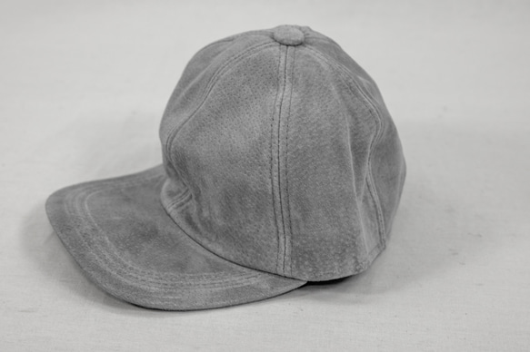 【本革】SUPPLY キャップ　豚革　高級 スエード レザーキャップ グレー Suede Leather Baseball Cap