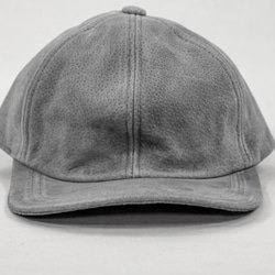 スエード レザーキャップ グレー Suede Leather Baseball Cap Gray 本革 豚革 Pig 2枚目の画像