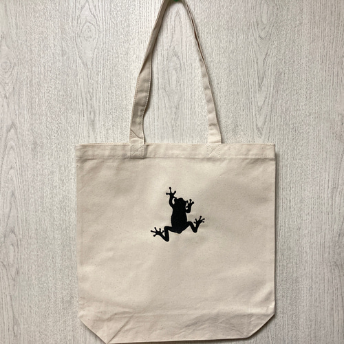 カエルシルエット刺繍入りセミオーダートートバッグ トート